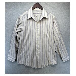 Arrow Brigade Mens Fitted Shirt Size 16 1/2 32/33 Striped Multicolor Button Up